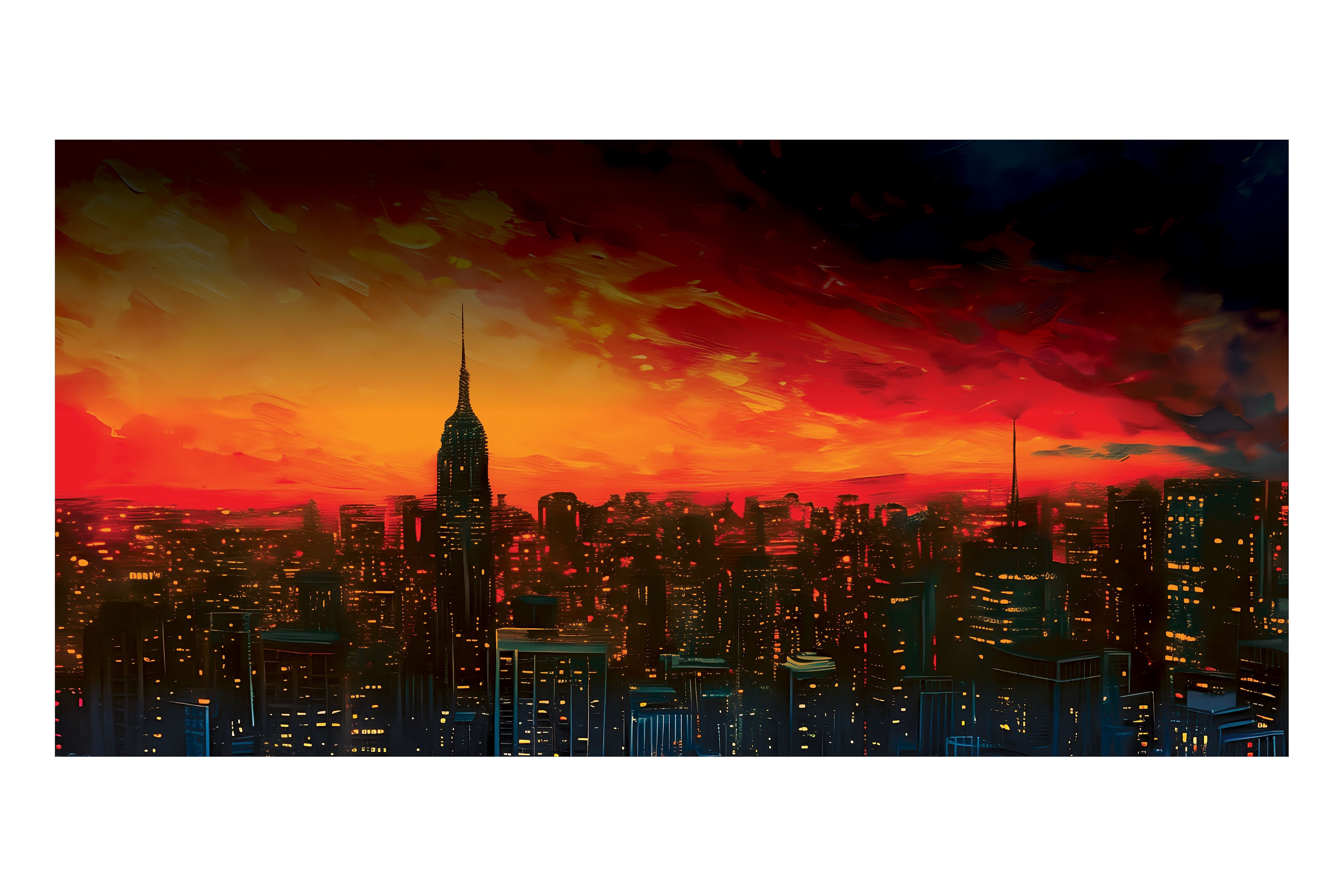 New York Sunset Theatre Backdrop