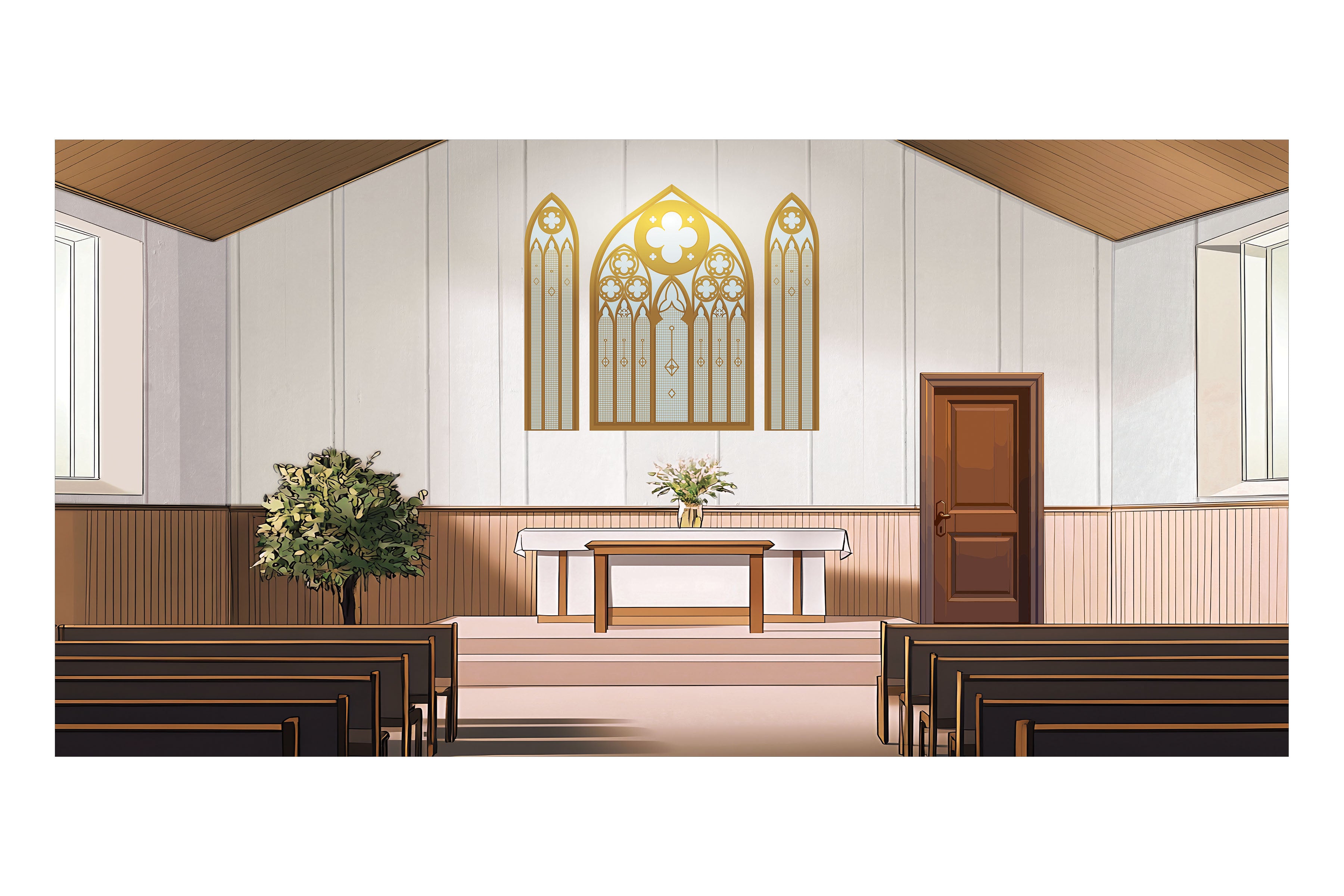 Church Interior Theatre Backdrop – Theatre Scenes