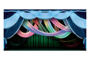 Blue Celebration Curtains Theatre Backdrop