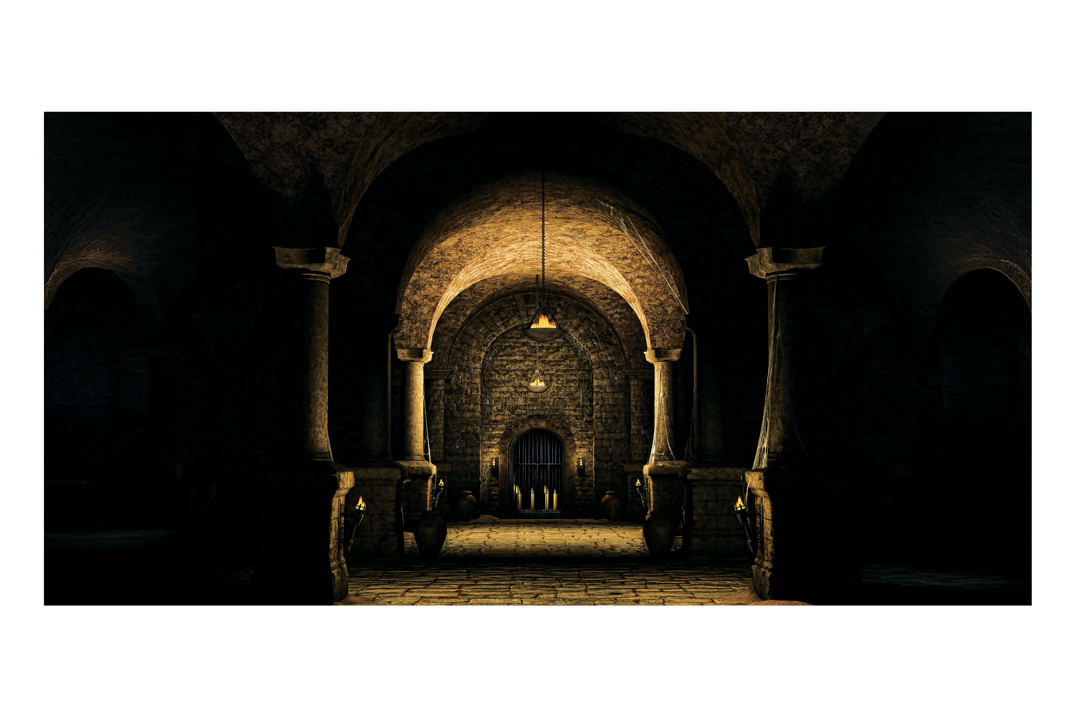 Candlelit Dungeon Theatre Backdrop