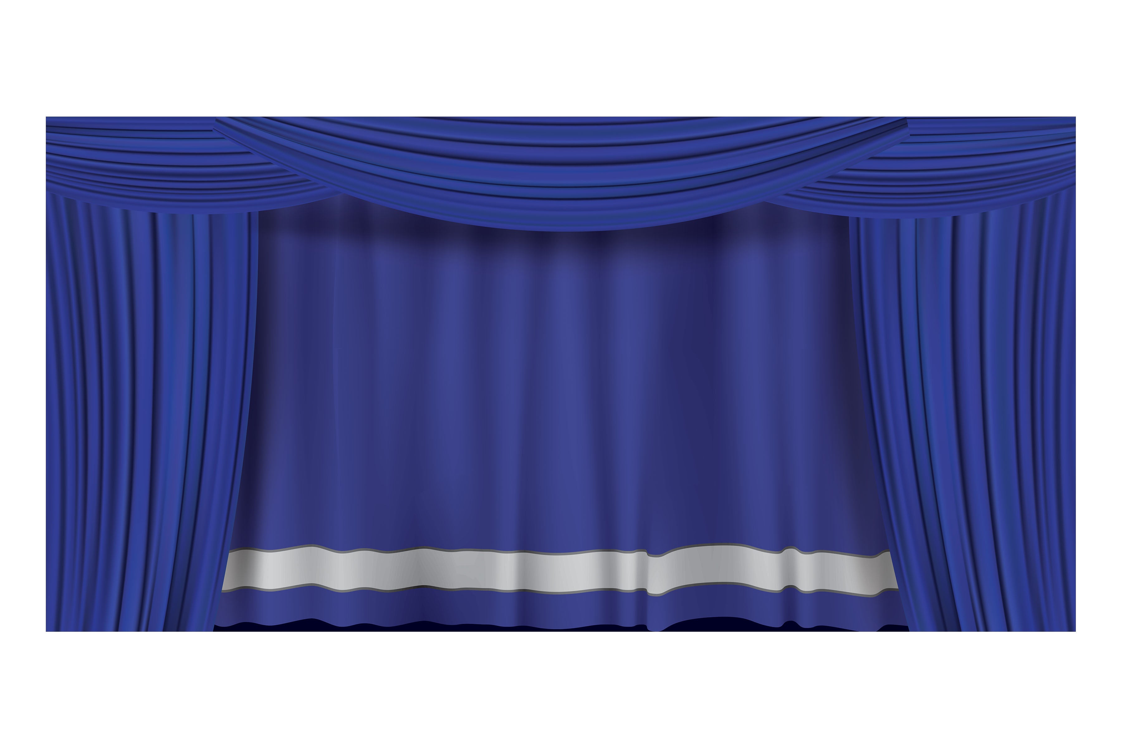 Blue Curtain Drape Theatre Backdrop