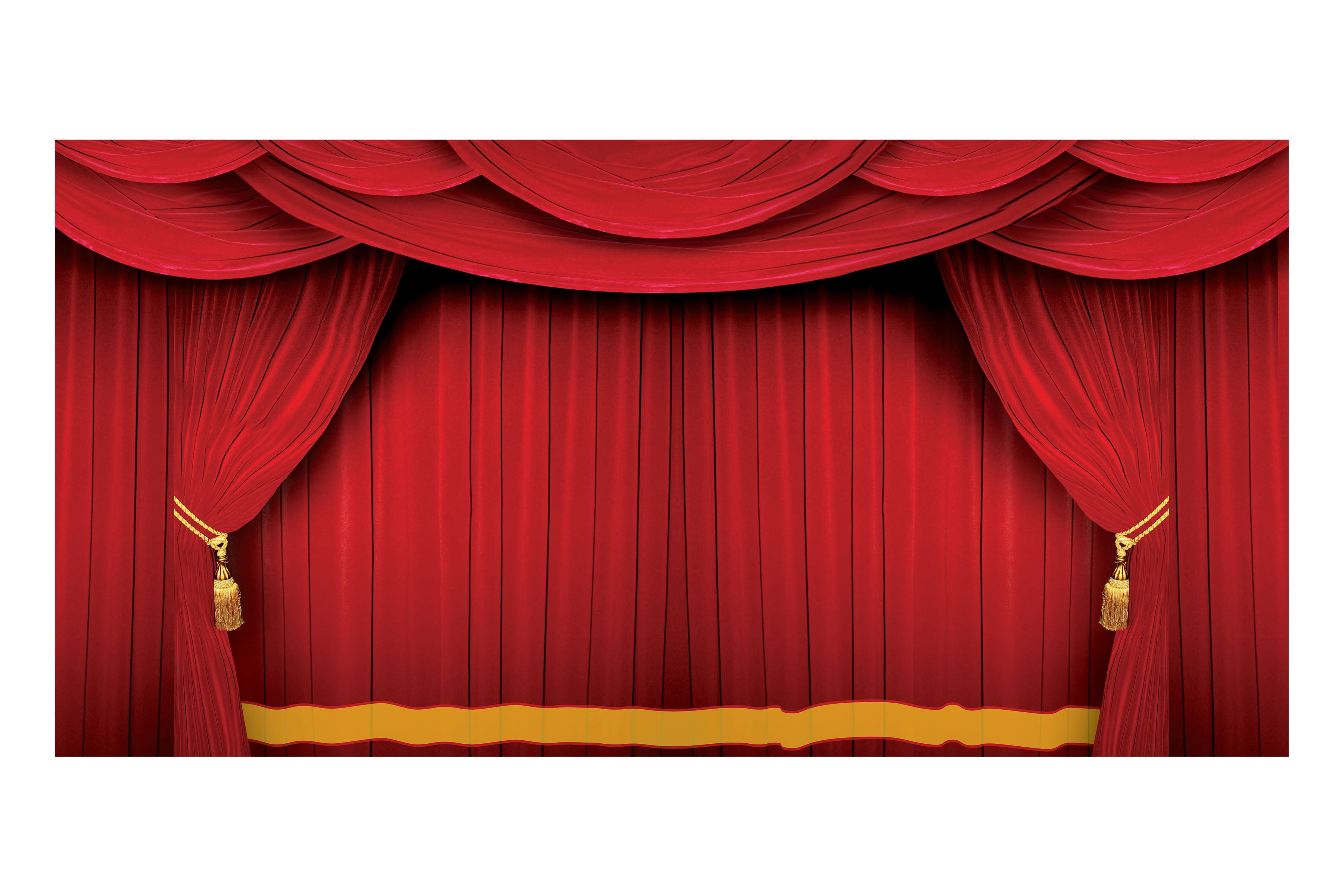 Red Curtain Drape Theatre Backdrop