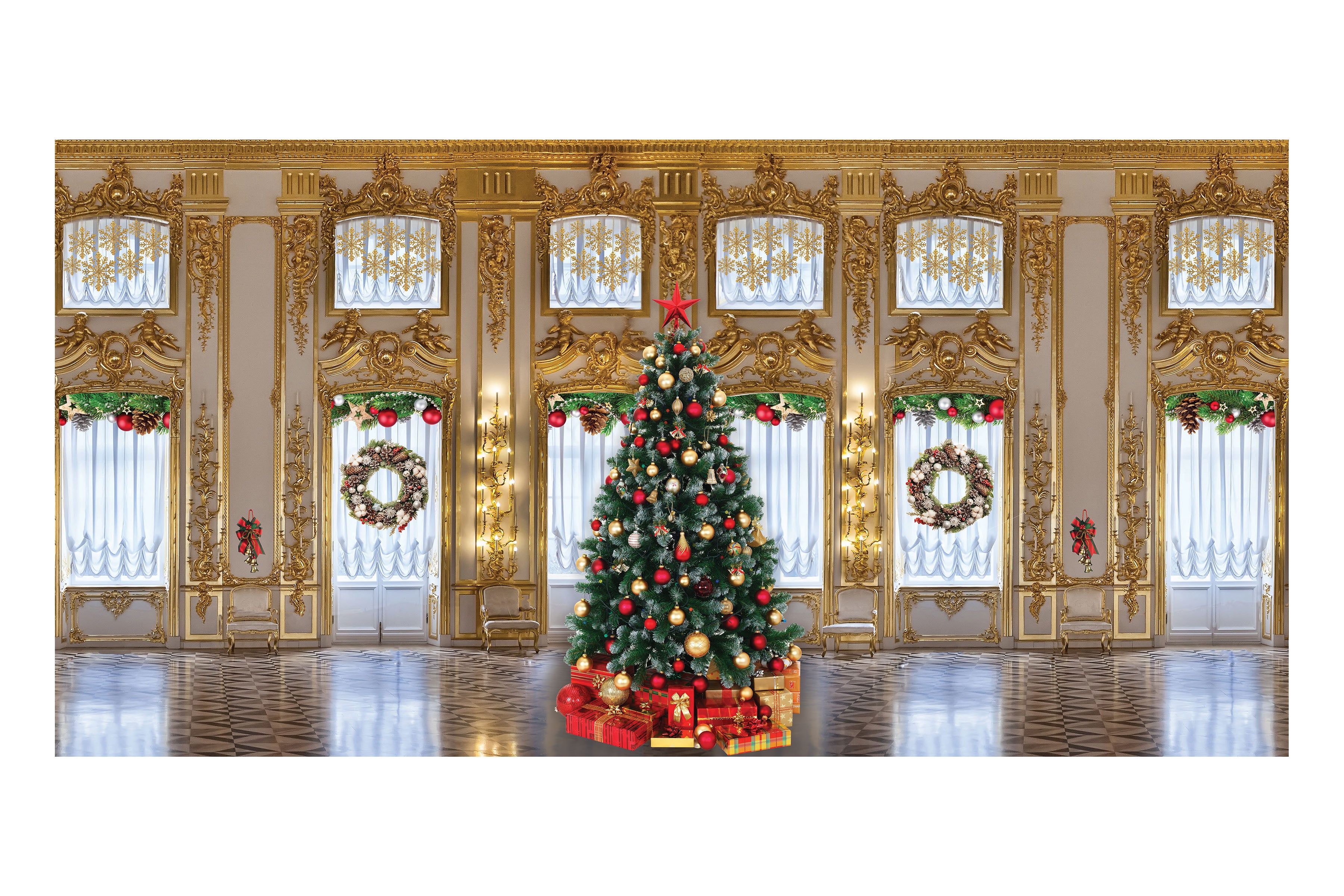 Palace Parlor Room Christmas Theatre Backdrop