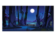 Moonlit Mystical Forest Theatre Backdrop