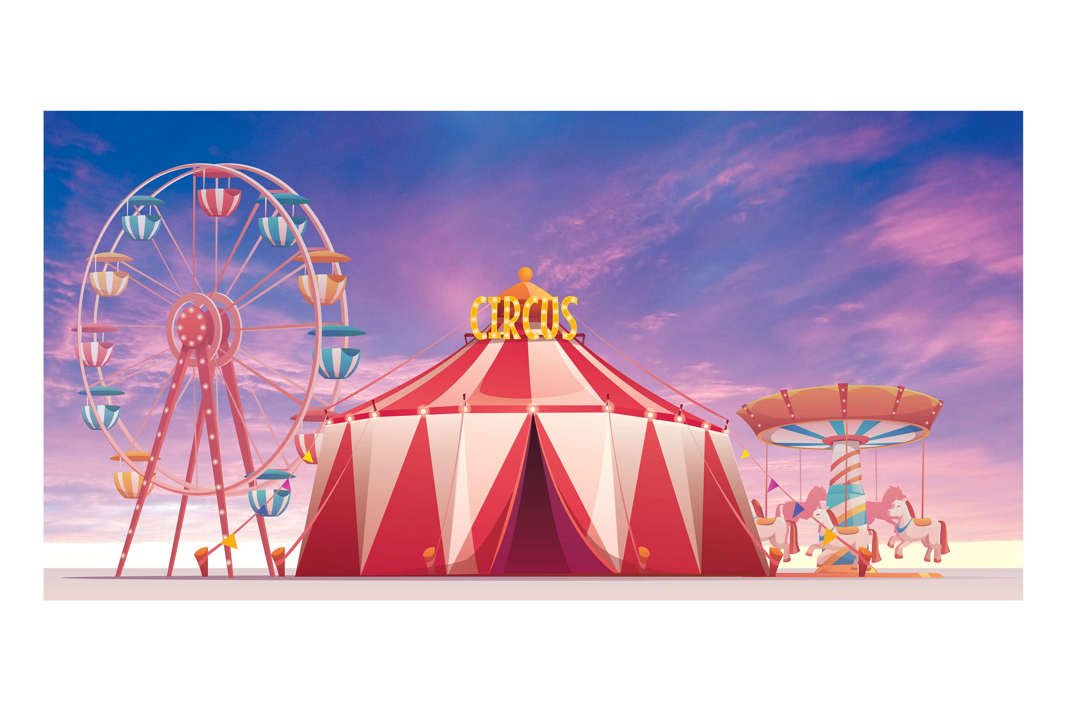 Colorful Circus Exterior Theatre Backdrop