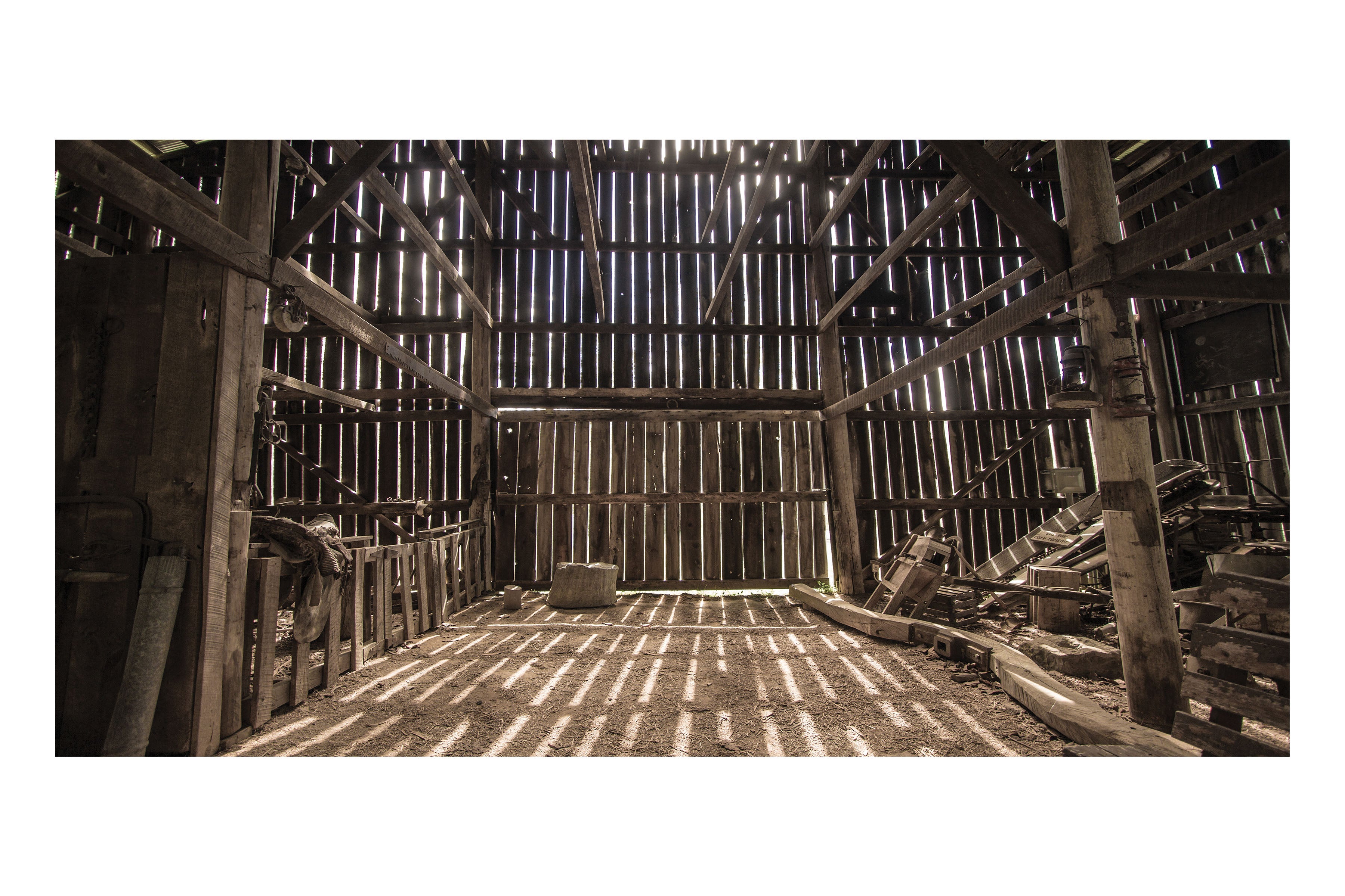 Old Barn Interior Theatre Backdrop