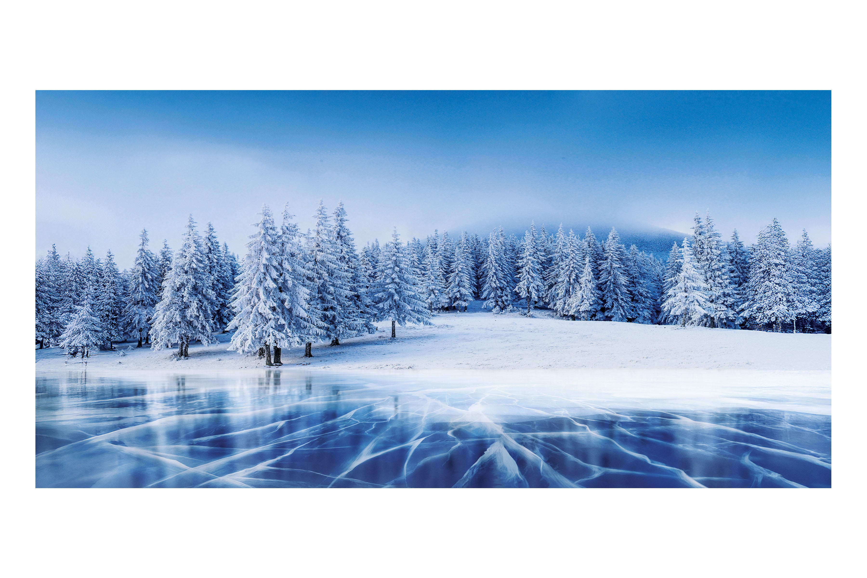 Frozen Winter Pond Theatre Backdrop