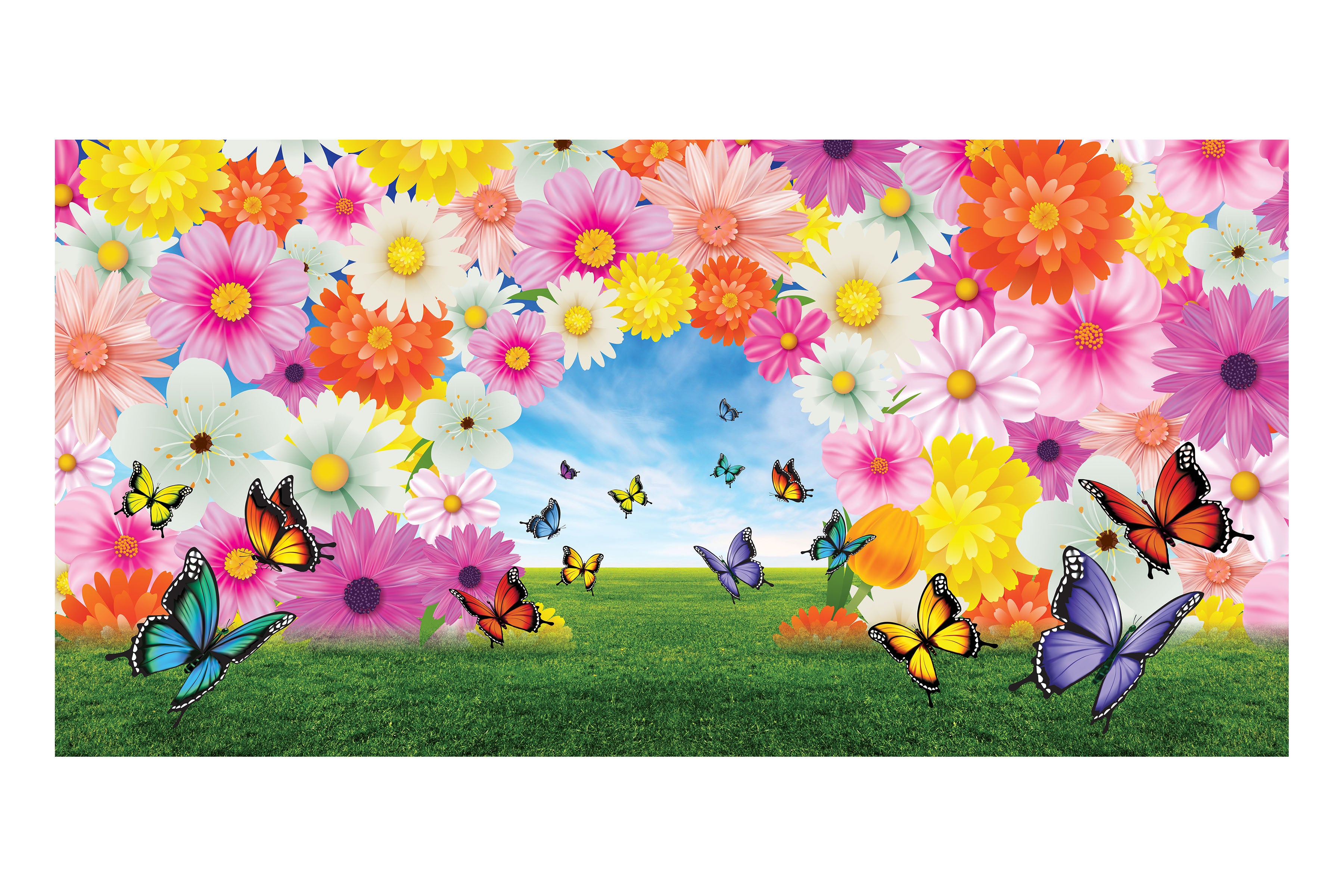 Springtime Flowers Theatre Backdrop